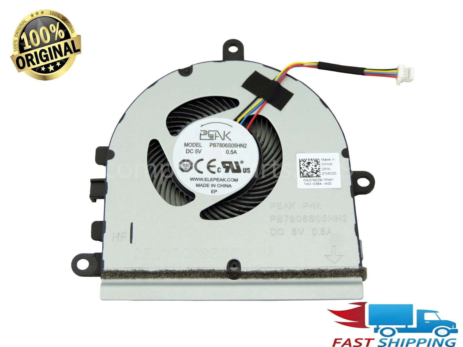 Original CPU Cooling Fan For Dell Inspiron 15 3501 3505 5593 Notebook 07MCD0
