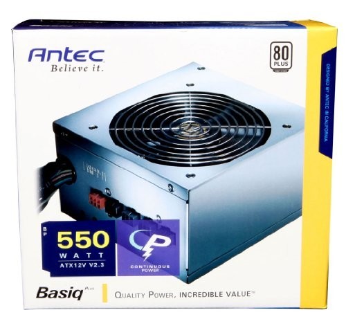 BP550PLUS Antec Basiq 550-Watts 110-220V AC ATX12V / EPS12V Internal Power Suppl