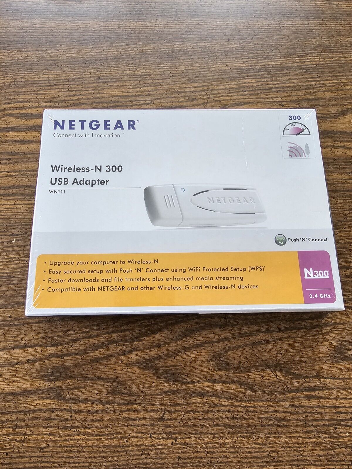 SEALED NetGear Wireless-N300 USB WiFi Adapter Model WN111 (300Mbps) 2.4 GHz NEW