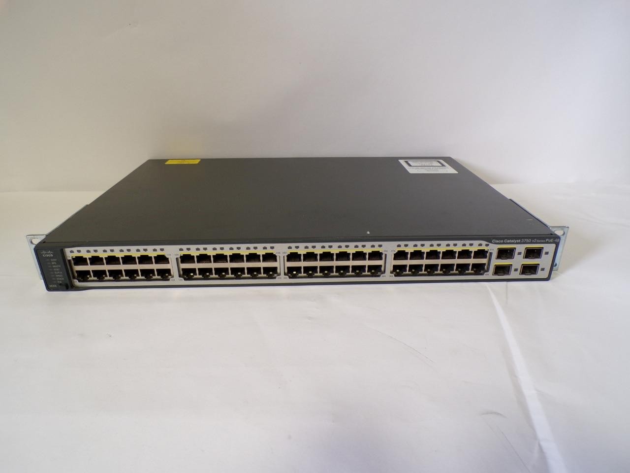 Cisco Catalyst 3750  Series 48-Port PoE Network Switch WS-C3750V2-48PS-S (J523)