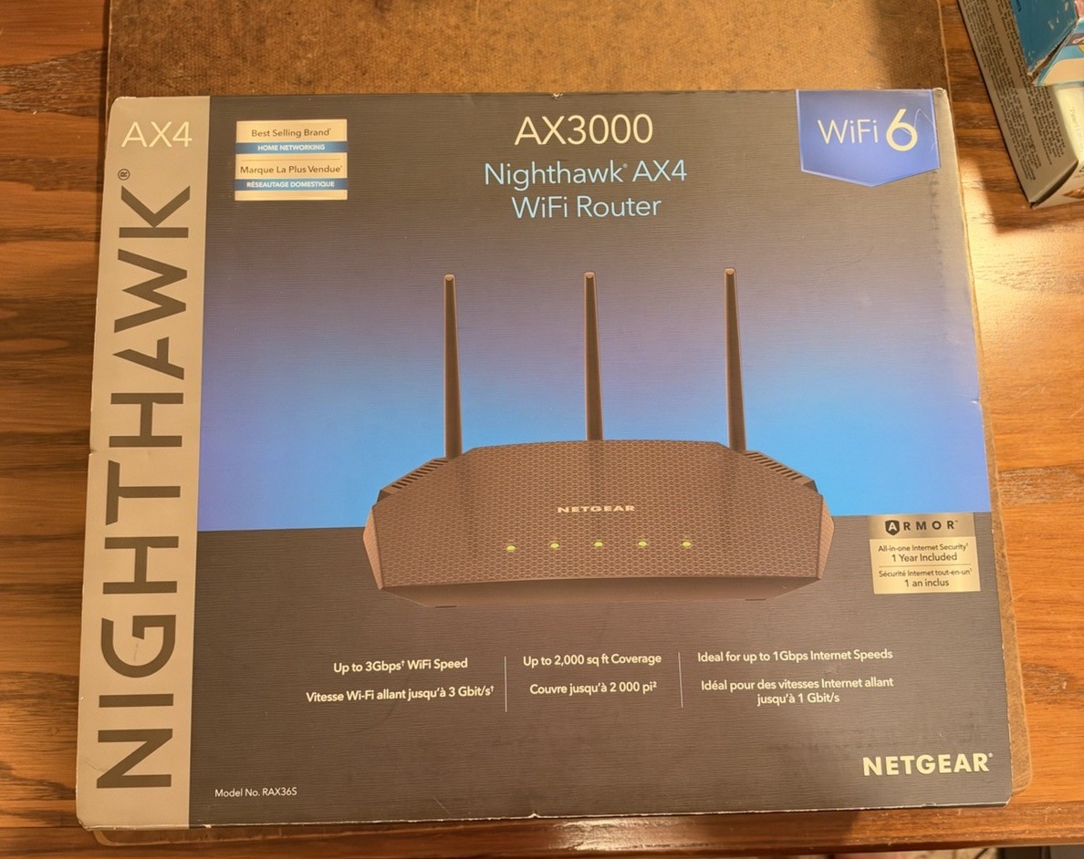 NETGEAR Nighthawk AX4 RAX35 AX3000 Dual-Band WiFi 6 Wireless Router Open Box