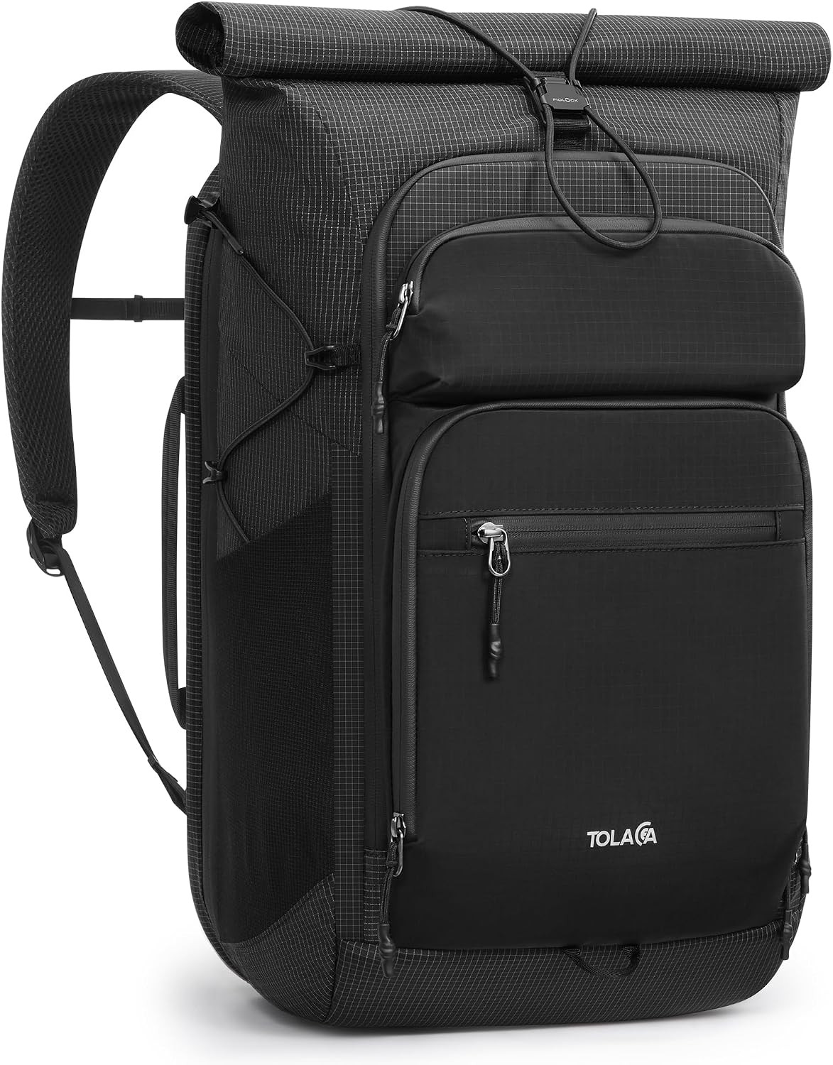 Rolltop Travel Backpack 32L, 15.6" Laptop Carry on for Work Travel