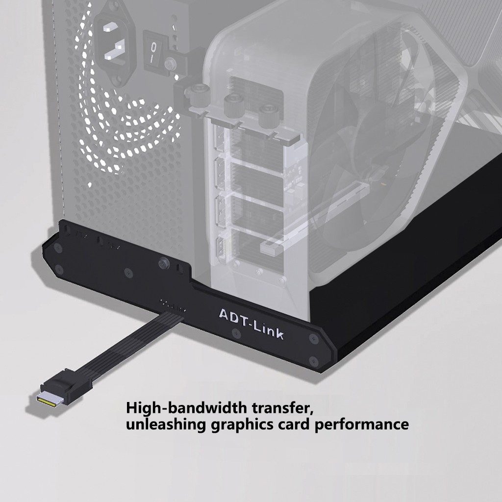 ADT-Link K993H-BK10 OCuLink eGPU Dock PCIe 5.0 128Gbps Open Aluminum Frame