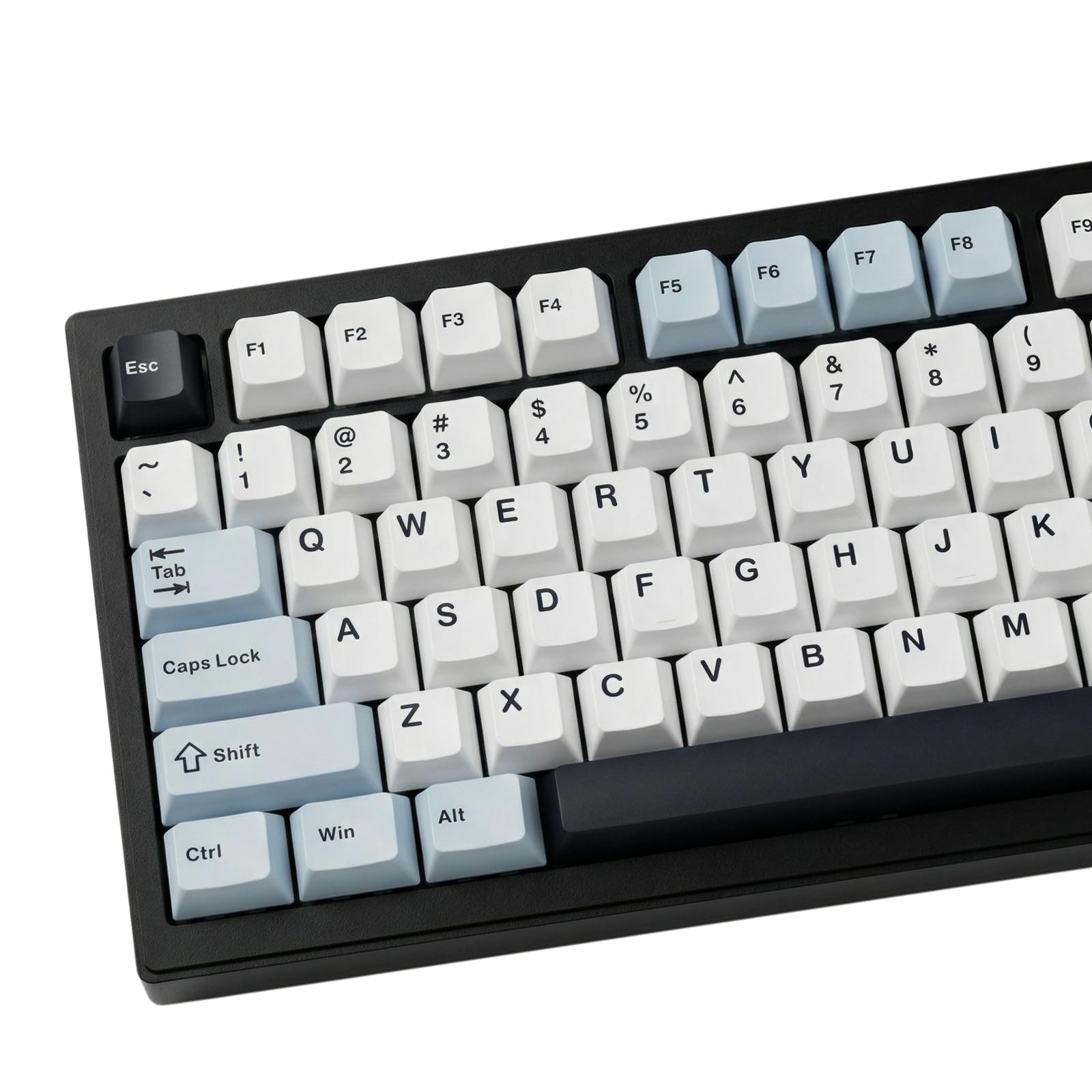 126 PCS PBT Double Shot Keycaps White Navy Blue For 60/65/75/100% Cherry MX