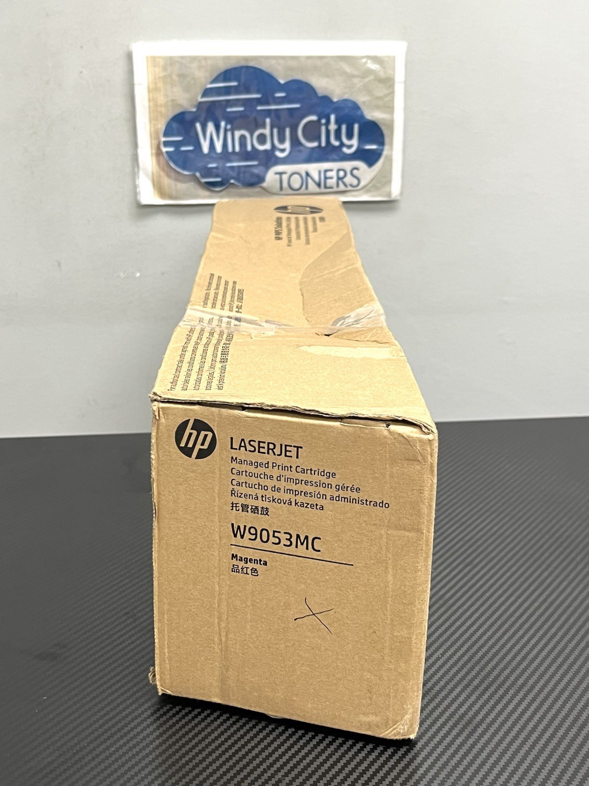 HP W9053MC Magenta Toner for LaserJet Managed E87660z/E87640dn New Damaged Box
