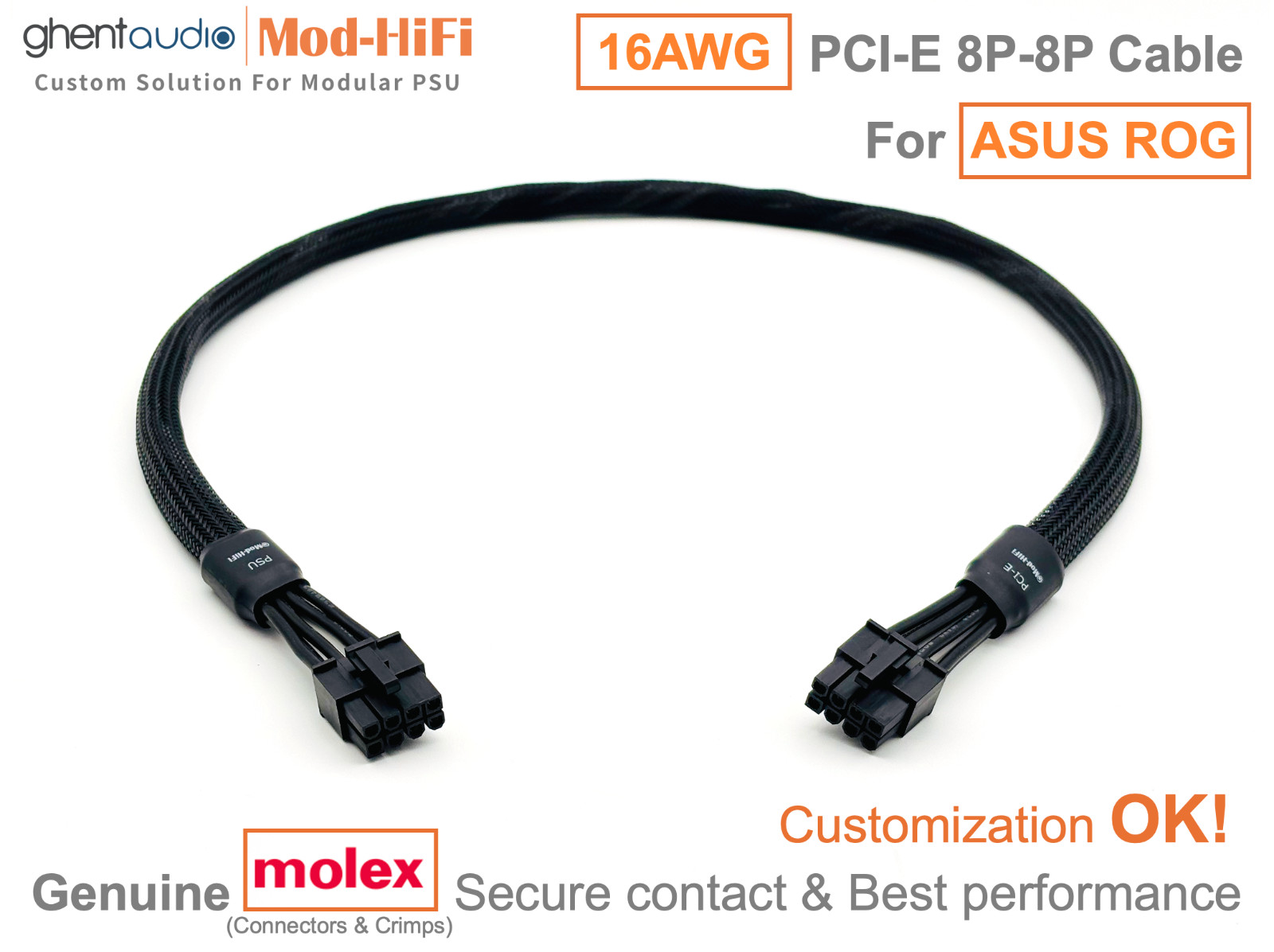 ⚡️16AWG PCI-E GPU 8P Cable for ASUS ROG LOKI SFX-L 1000W Platinum-📏70cm/27 inch