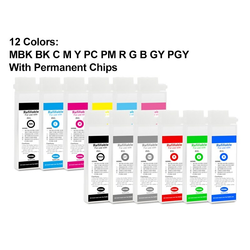 PFI-101/103 Refillable Ink Cartridge With Chip For Canon iPF5000 5100 6100 6200