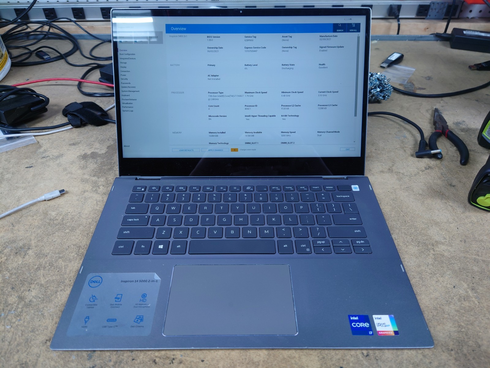 Dell Inspiron 5406 2n1 14" FHD i7-1165G7 16GB RAM 512GB SSD No OS