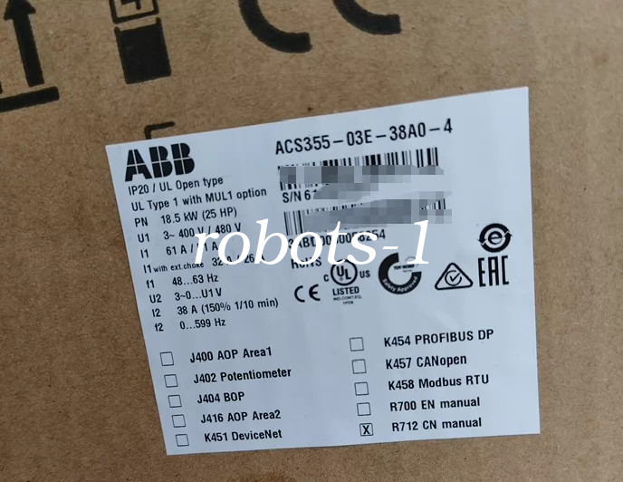 ACS355-03E-38A0-4  ABB  inverter brand new FedEx or DHL