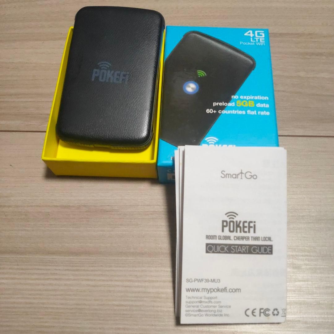 Smart Go POKEFi Pocket Mobile WiFi 4G LTE Travel comfortable w/5GB data jp