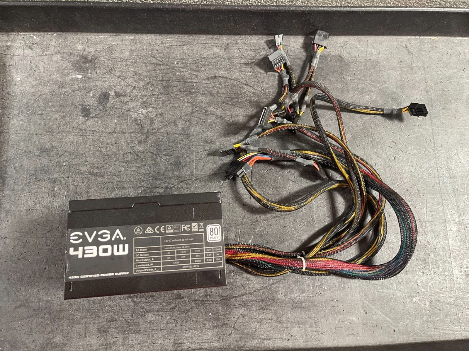 EVGA 80 Plus 430W Desktop Power Supply 100-W1-0430 - Tested & Working