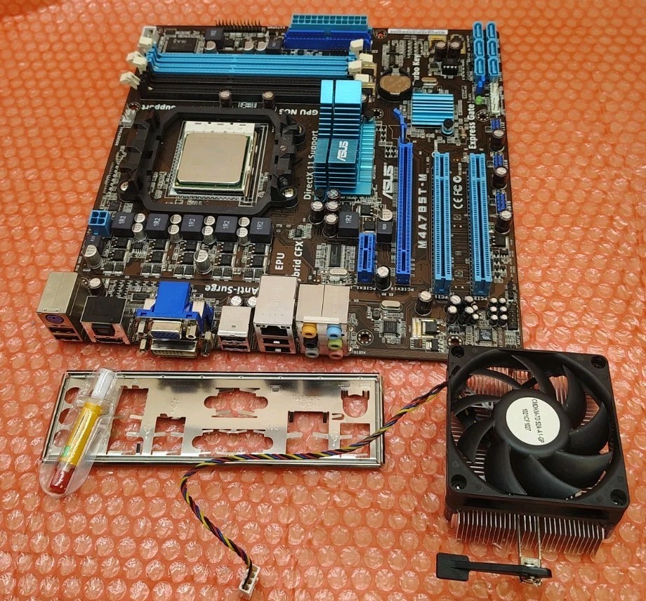 ASUS M4A785T-M Rev.1.02G Socket AM3 & AMD  AD610EHDK42GM CPU 2.4GHz I/O Heatsink