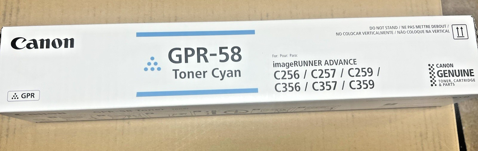 Genuine OEM Canon GPR-58 Cyan Toner Cartridge NEW SEALED 