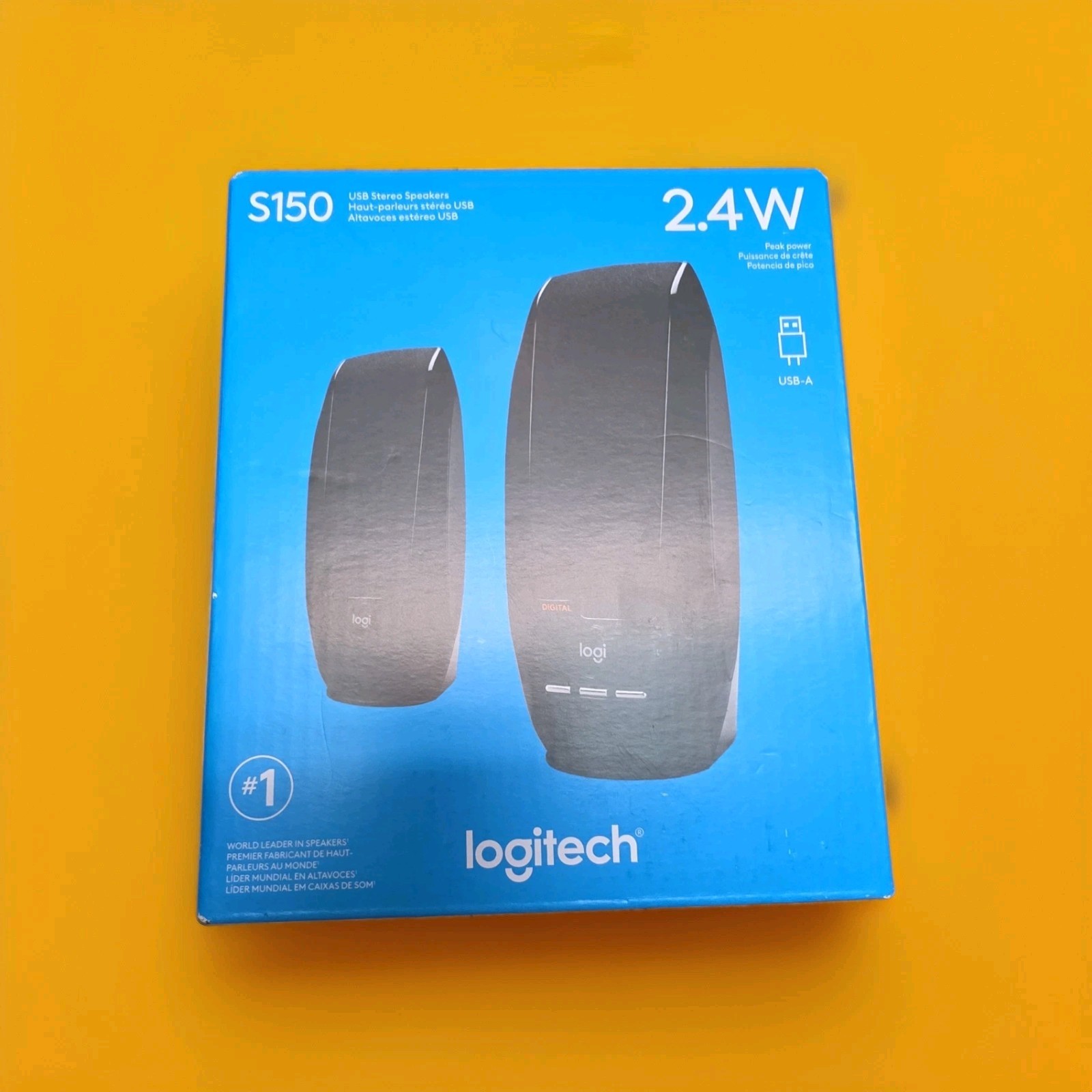 Logitech S150 USB Stereo Speakers 2.4W Computer Speaker System-Black NEW