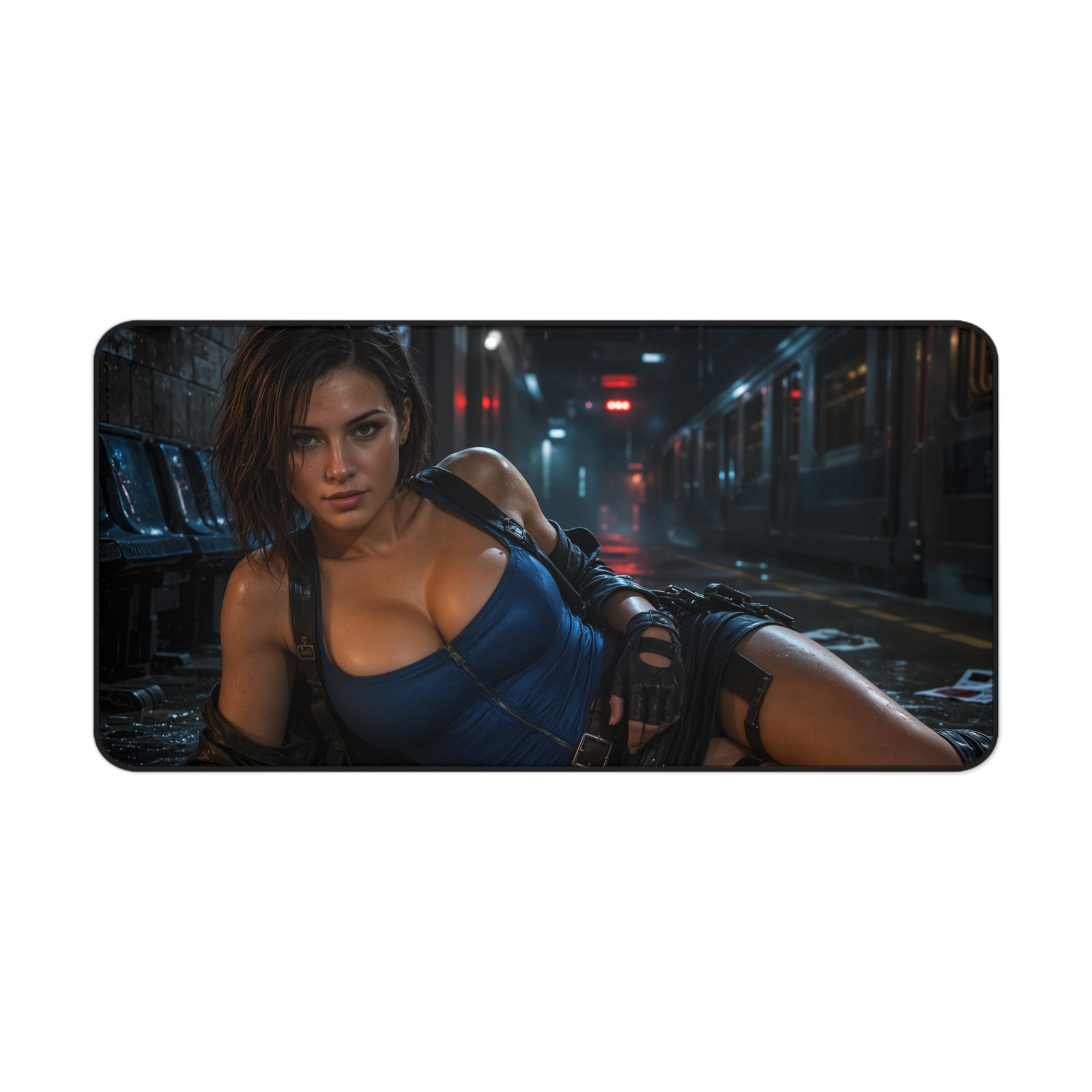 Jill Valentine Horror Gaming Desk Mat, Computer Mouse Pad and Desk Decor