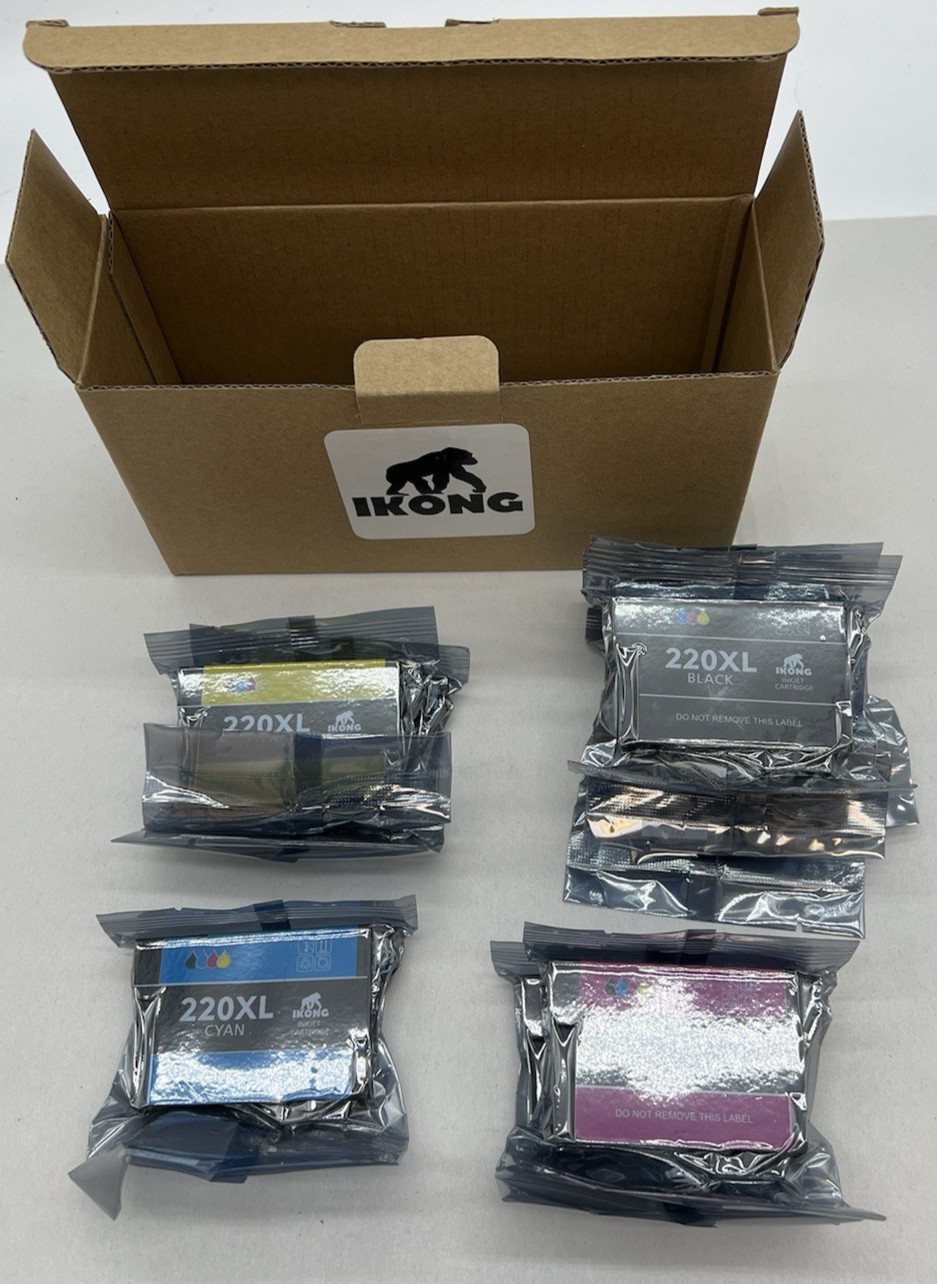 IKONG Black, Cyan, Yellow, Magenta 220XL Ink Cartridges - 9 Pack