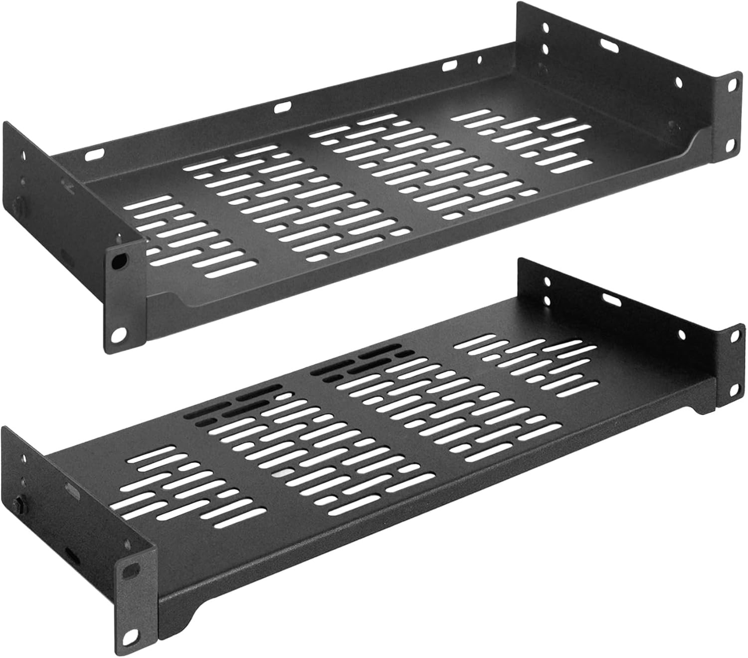 RIVECO 2 PCS 6” Rack Shelves for 19 Inches Network Rack & Cabinets, 1U Rack Moun