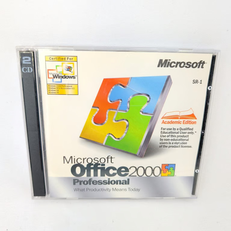 Microsoft Office 2000 Professional Academic Edition SR-1 2 CD Windows 98 95 NT