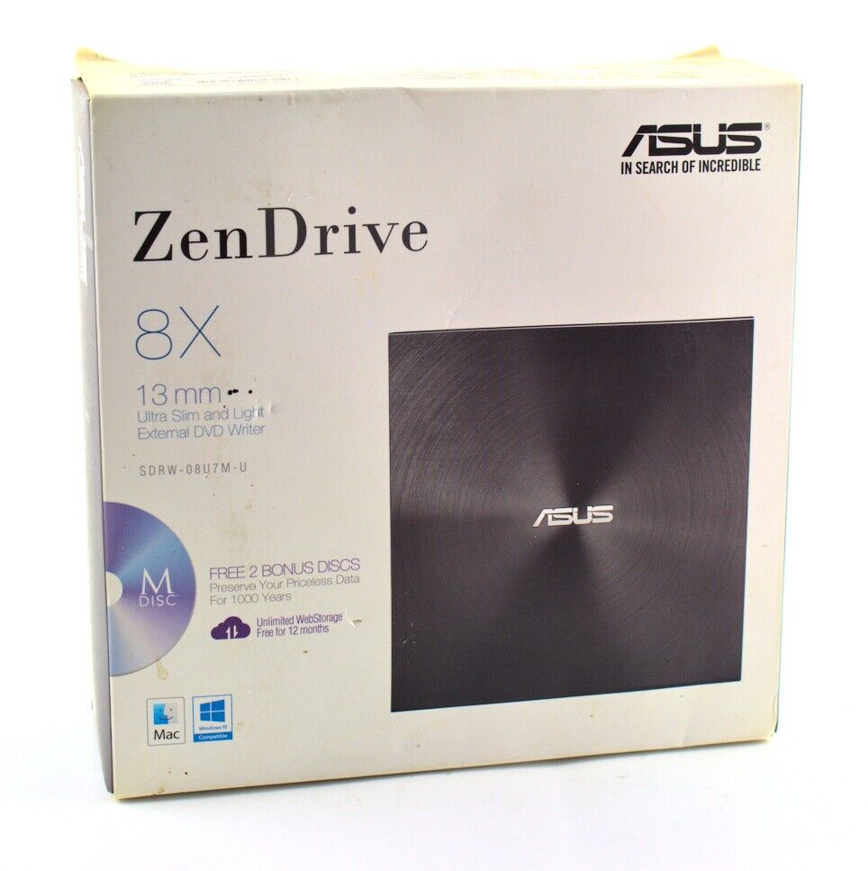 Asus ZenDrive 8X 13mm Ultra Slim and Light External DVD Writer SDRW-08U7M-U