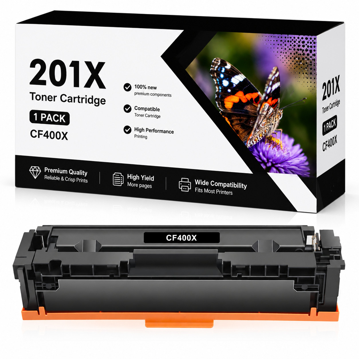 1PK BLACK 201X CF400X Toner For CF400A LaserJet Pro MFP M277dw M277 M252dw