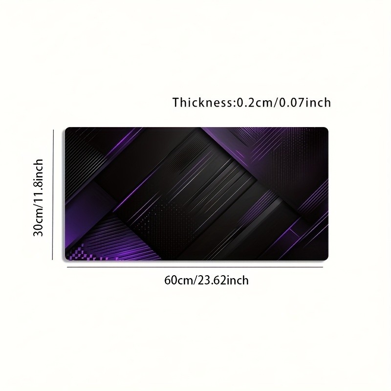 1pc Large-sized Esports Gaming Mouse Pad with Black and Purple Geometric Line-
