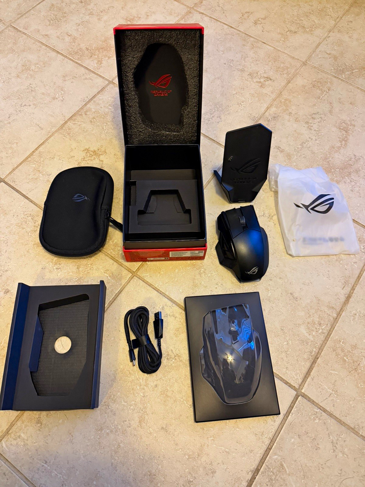 ASUS ROG Spatha X Gaming Mouse Wireless/Wired 19000 DPI 12-Button Black Dock