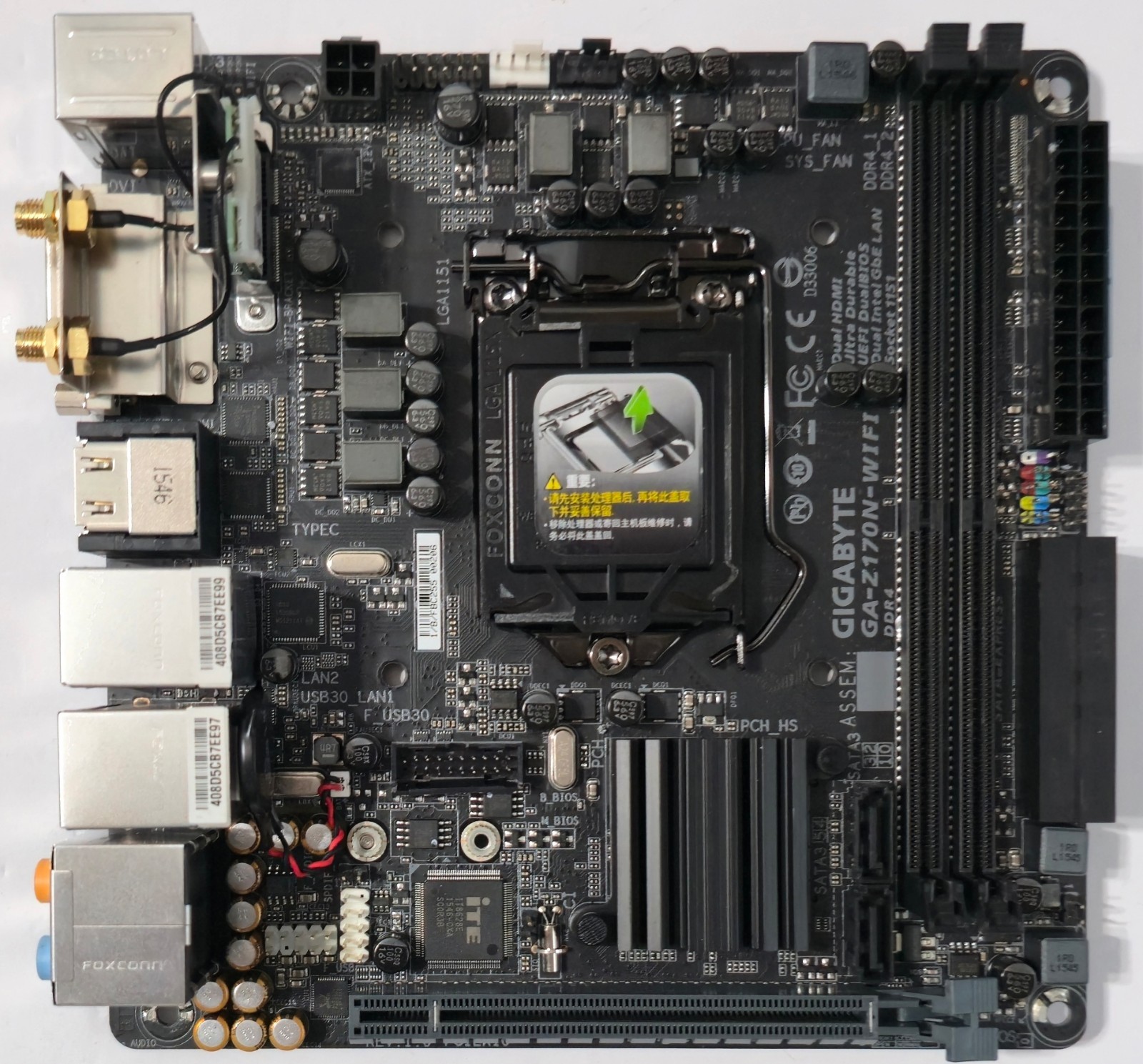 GIGABYTE GA-Z170N-WIFI Mini-ITX LGA1151 DDR4 Motherboard