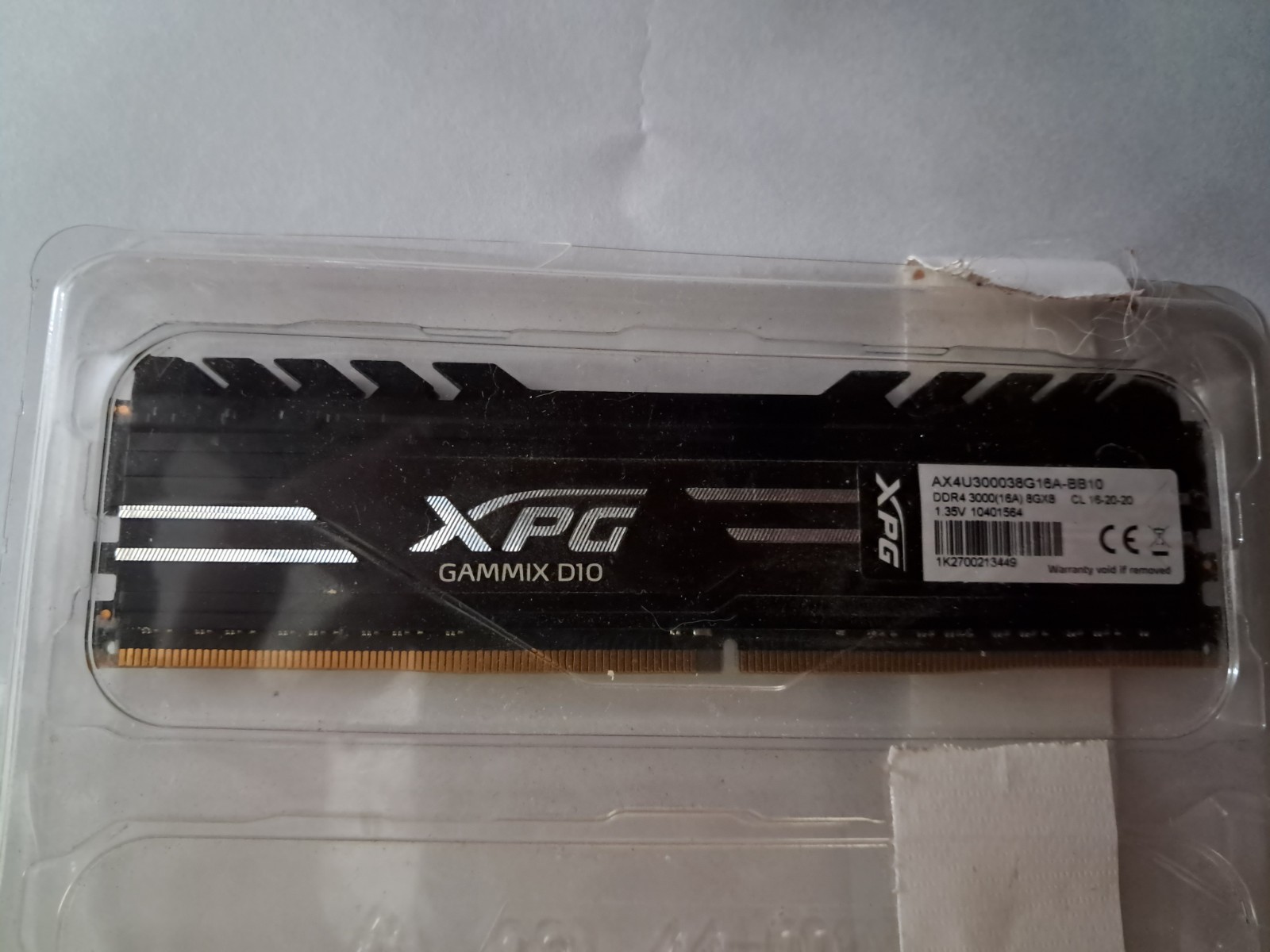 XPG GAMMIX D10 8GB (1x8GB) RAM DDR4 3000MHz 10401564