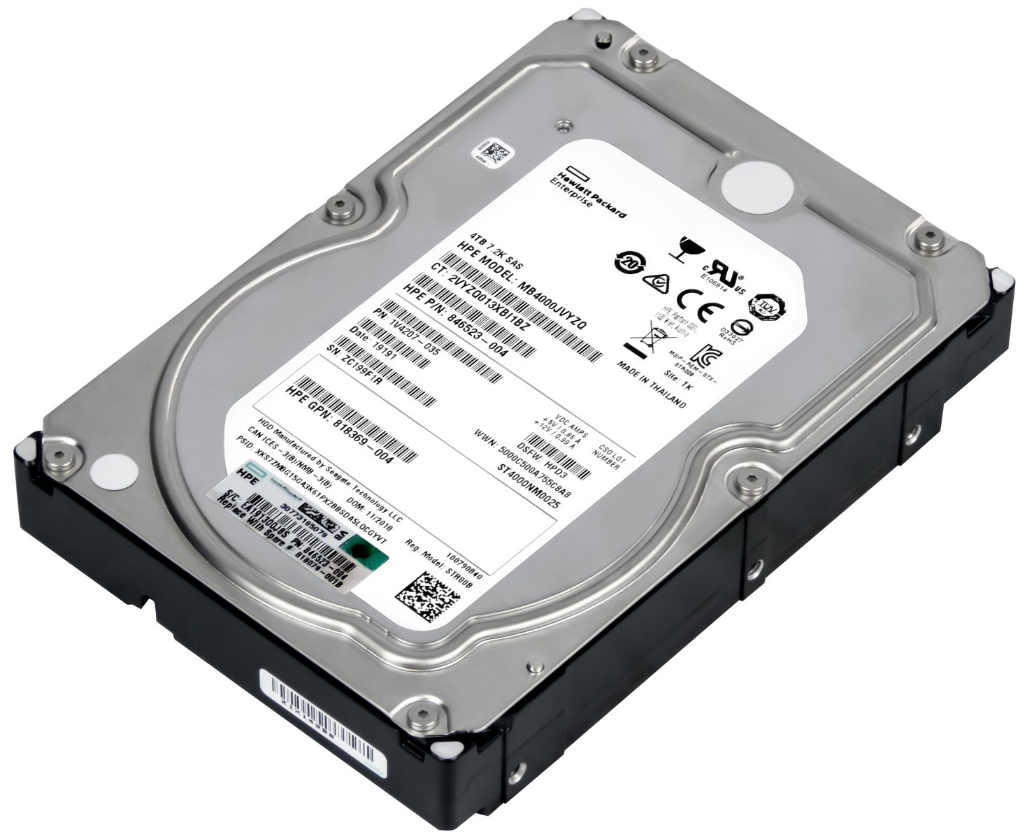 HARD DRIVE HP 846523-004 4TB SAS-3 7.2K 128MB 3.5'' MB4000JVYZQ
