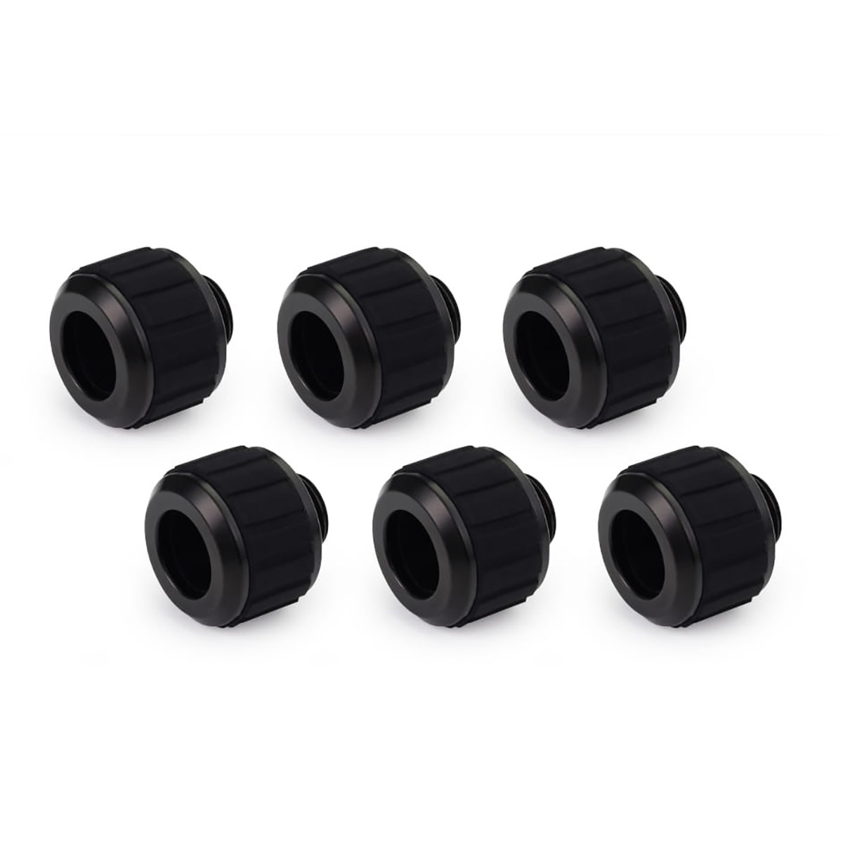 Alphacool Apex Grip HardTube Fitting, 13mm OD, Black, 6-pack