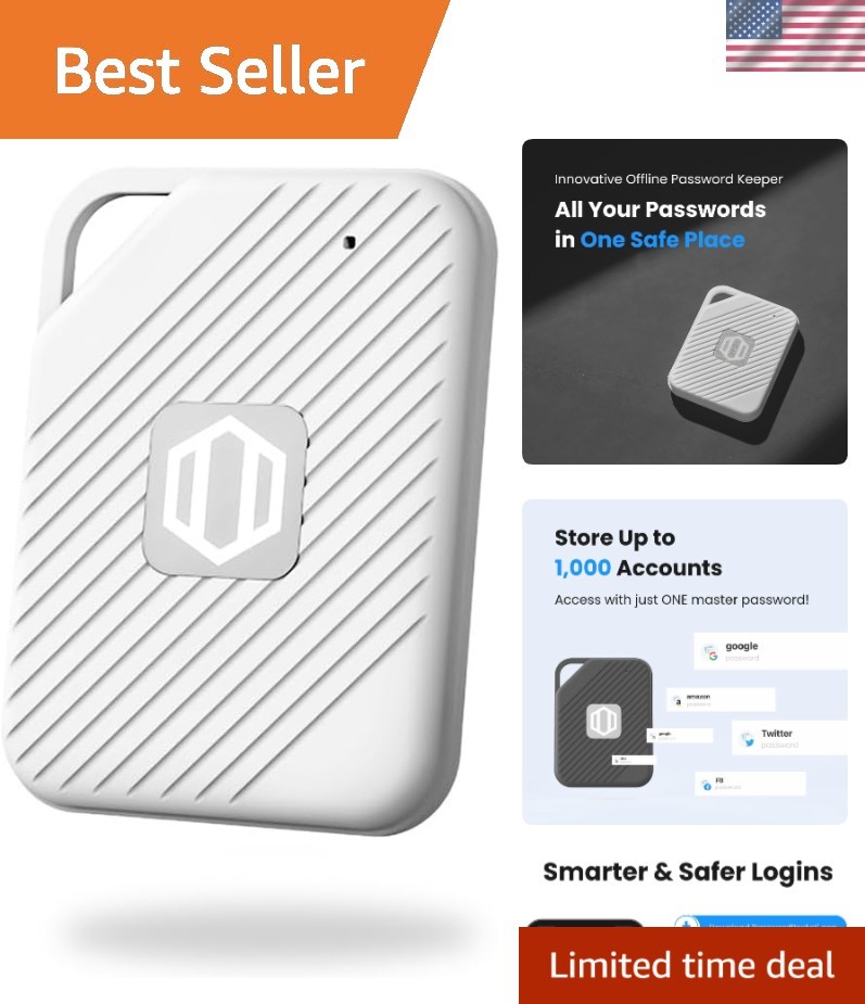 Offline Password Keeper – Secure Bluetooth Drive with Autofill, Store 1,000 C...