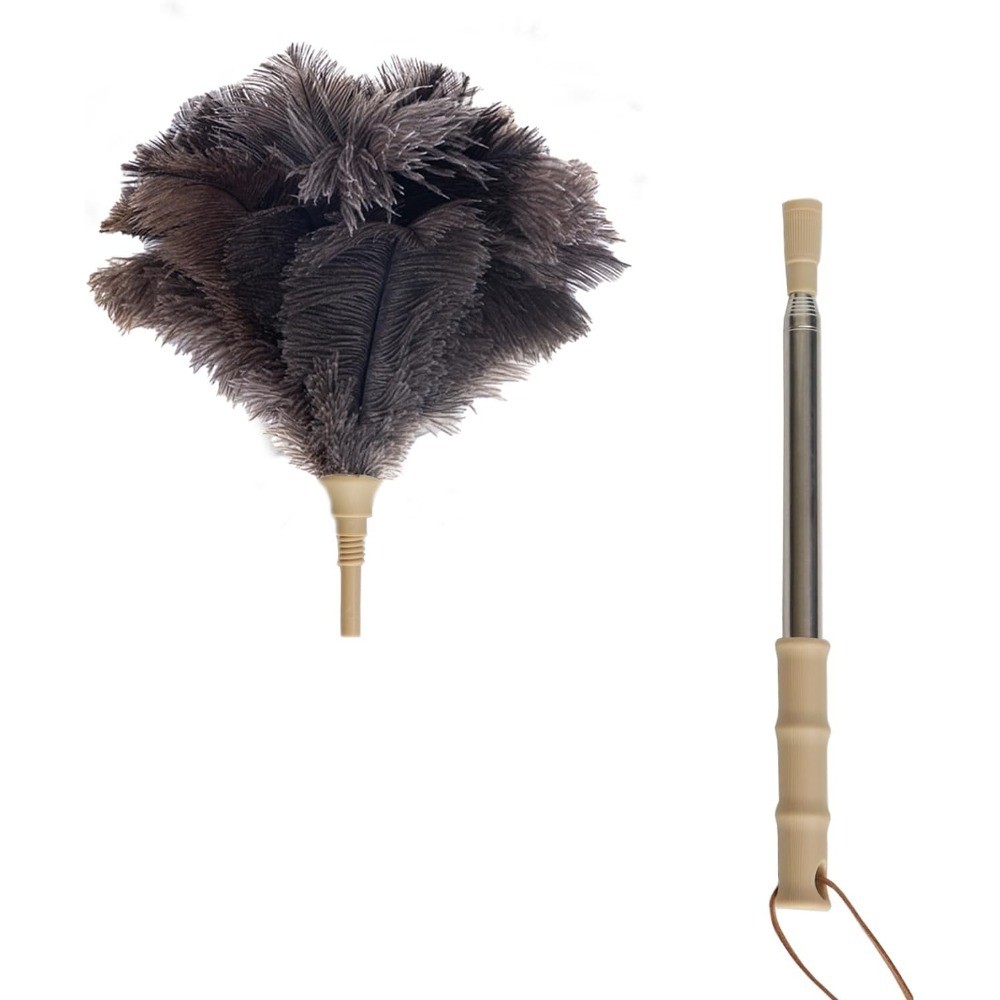 Ostrich Feather Duster, 43" Extendable Feather Dusters for Cleaning | Genuine