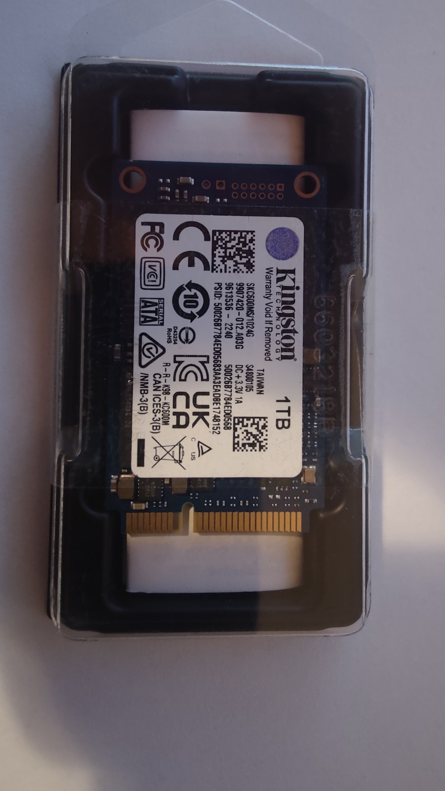 Kingston KC600 1TB mSATA SSD SATA III 6Gb/s SKC600MS/1024G NEW SEALED