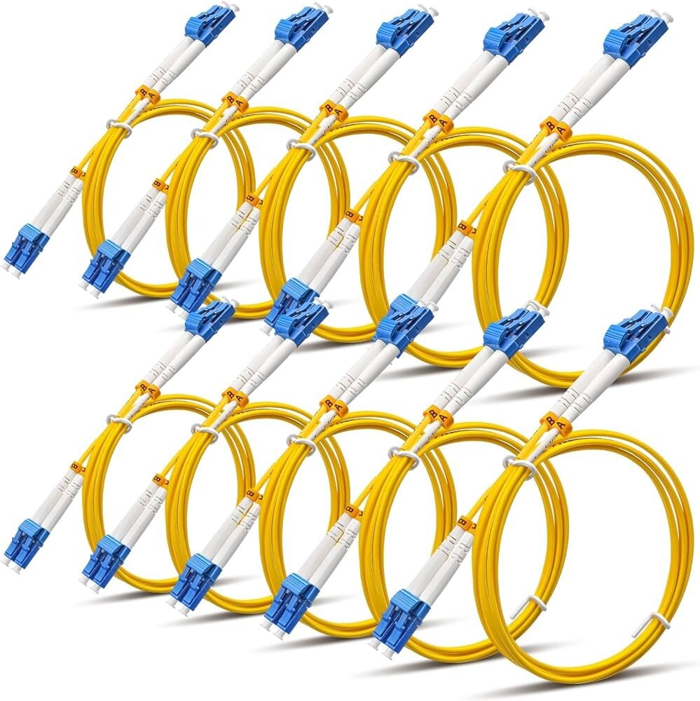 2M Corning OS2 LC-LC Fiber Jumper Patch Duplex Cord Single Mode 9/125 SM Cable