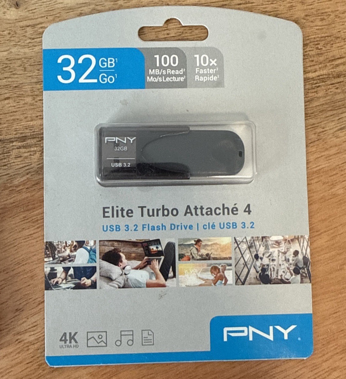 PNY Elite Turbo Attache 4 32GB USB 3.2 Flash Drive 100MB/s Brand New
