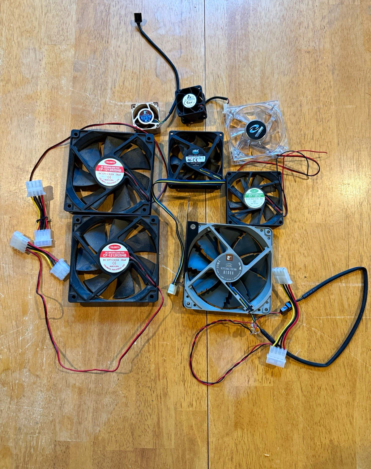 Mixed Computer Cooling Fan Lot Noctua Cooler Master Delta Raidmax Untested