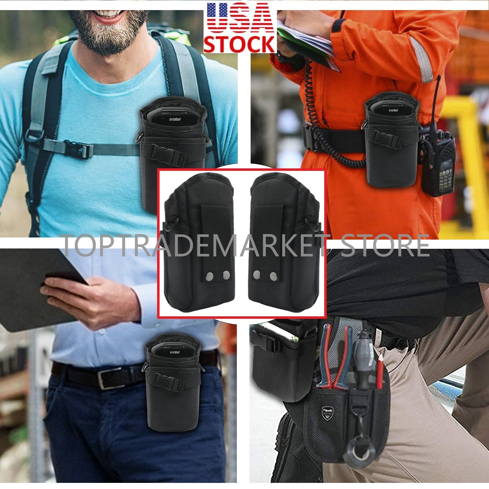 US Scanner Nylon Carry Case Bag Belt Holster for Symbol Zebra TC70 TC72 75 TC77