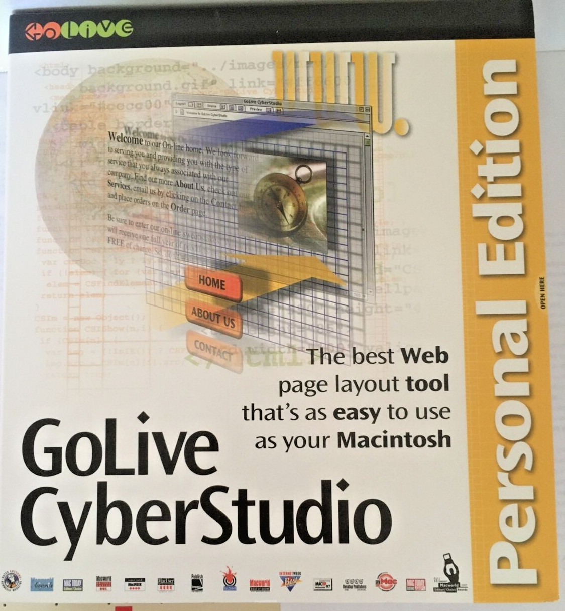 GoLive Cyberstudio Personal Edition, NIB, Vintage 1998 for Classic Macintosh NIB