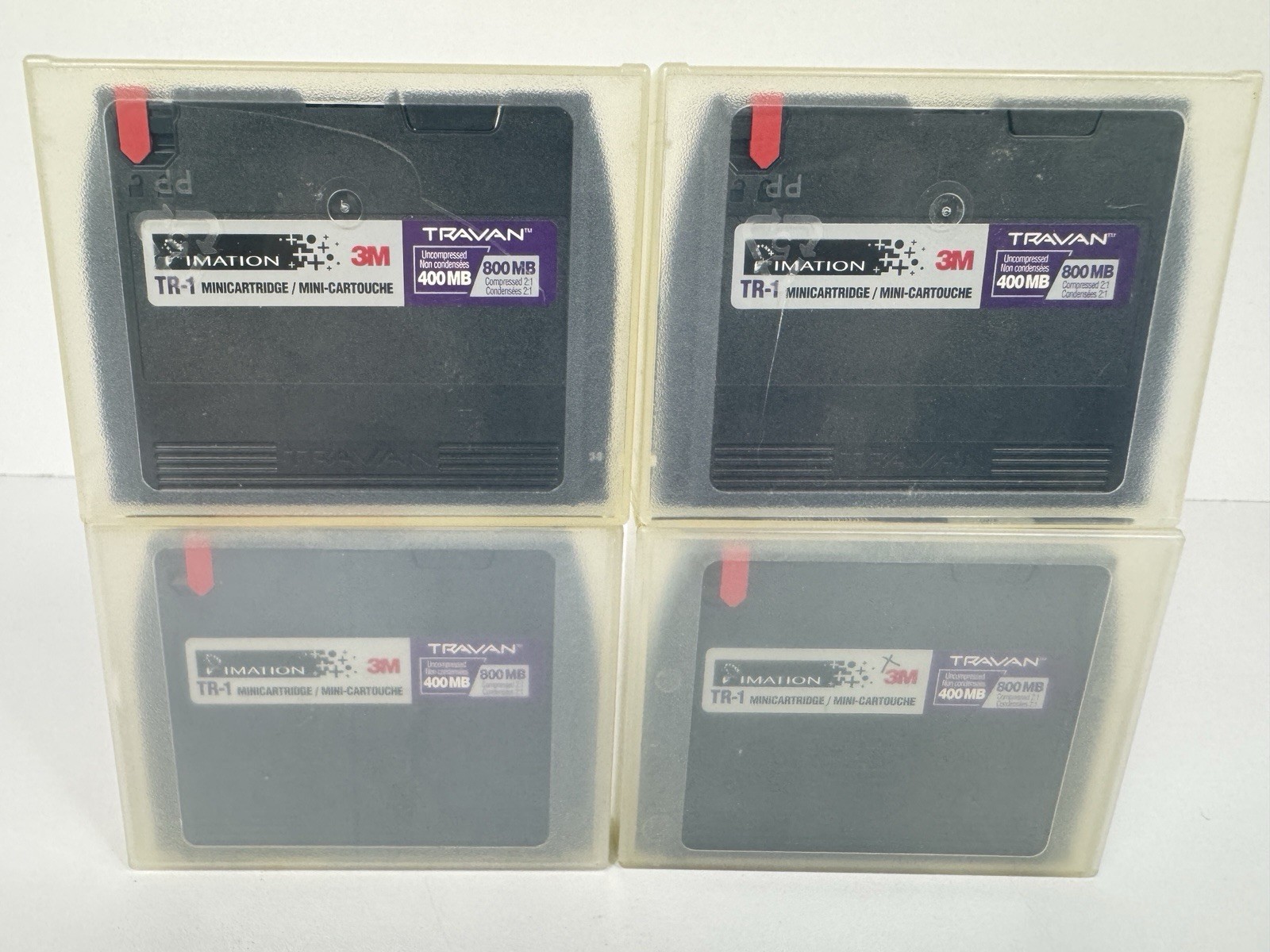 Lot of 4 Imation 3M TR-1 Travan-1 400MB 800MB Data Backup Minicartridge Tapes