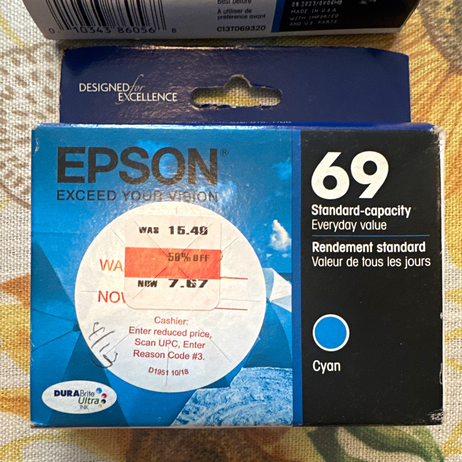Epson 69 Standard-Capacity Cyan & Magenta Inkjet Cartridges T069220 T069320