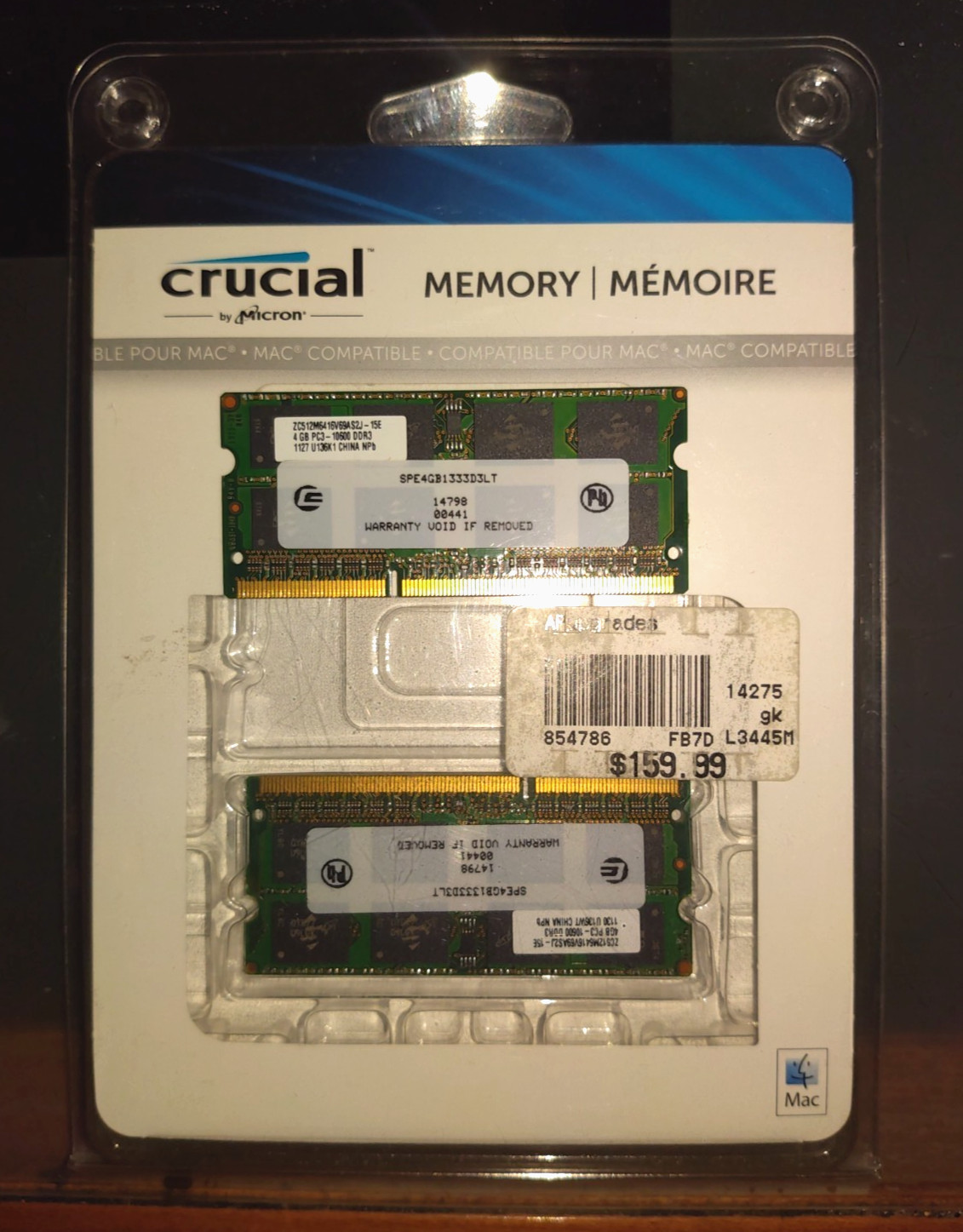 Centon 4GB (X2) for Macintosh PC3-10600 1333MHz DDR3 Memory Kit (2 pcs)