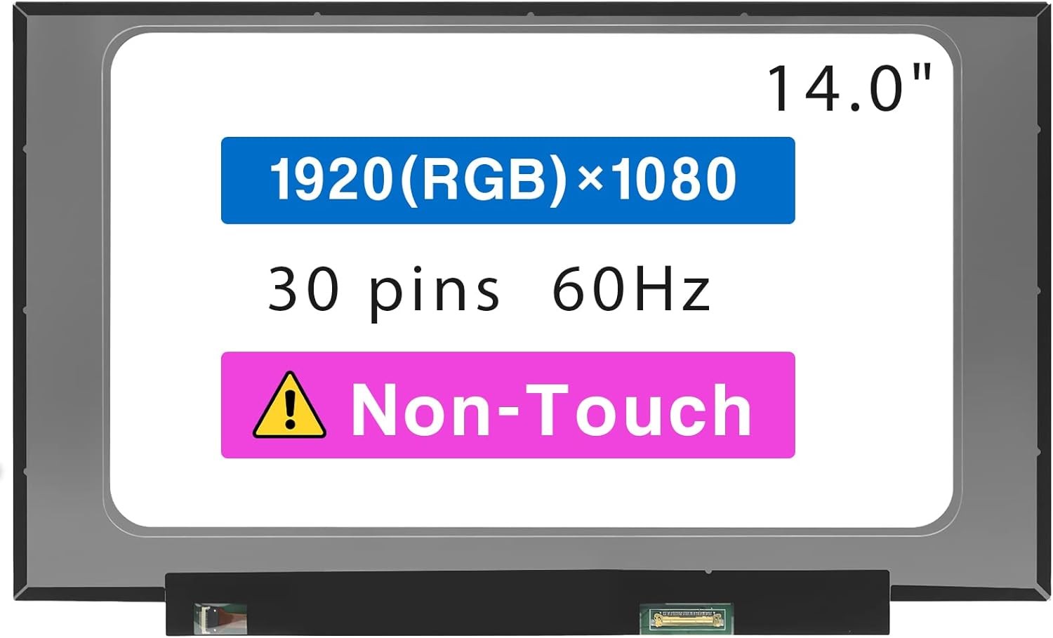 14.0" LCD Screen for HP 14-DQ2033CL 23K14UA FHD 30pin Non-Touch Display