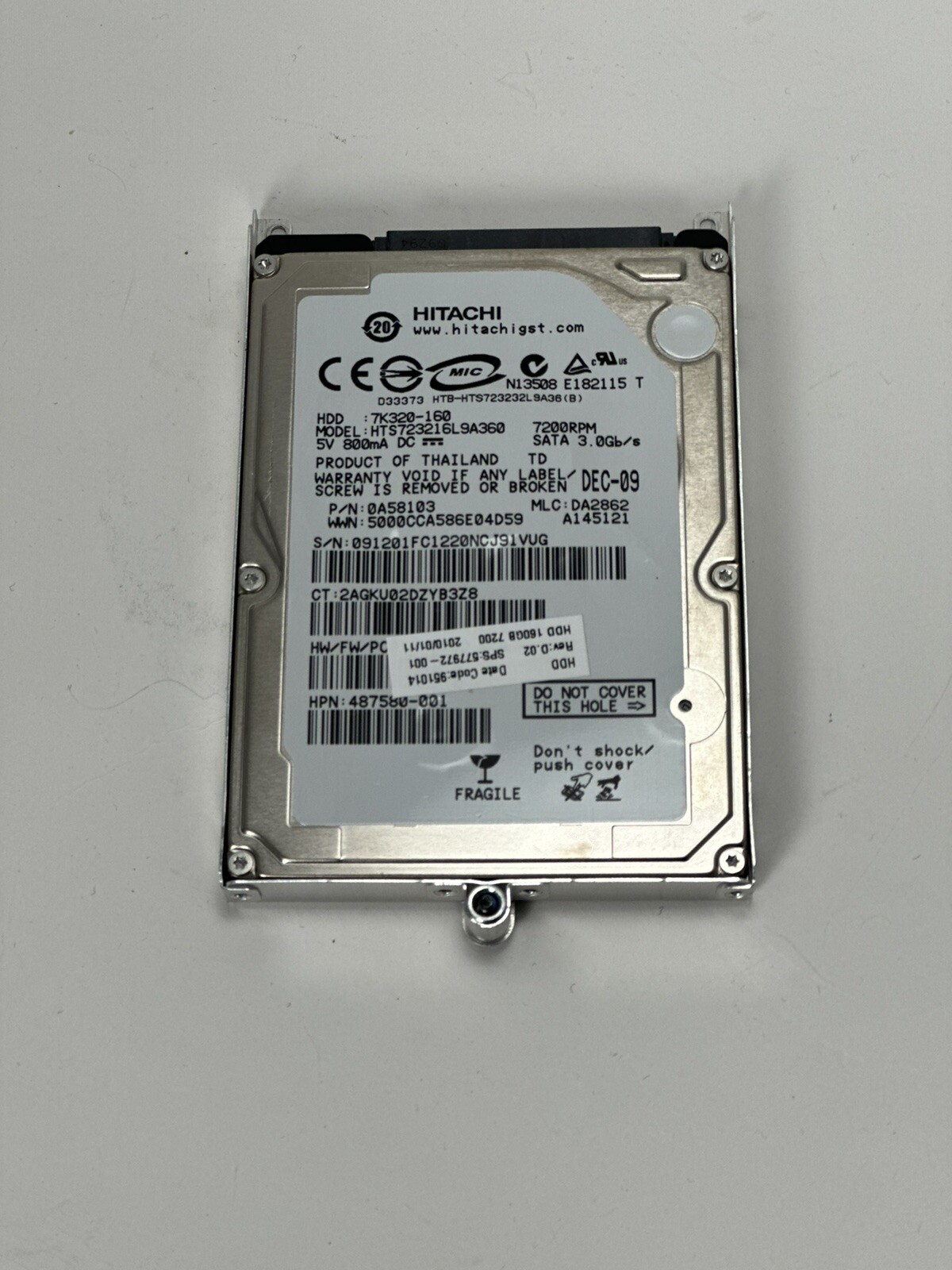 Hitachi 160gb 7.2K SATA Hard Drive