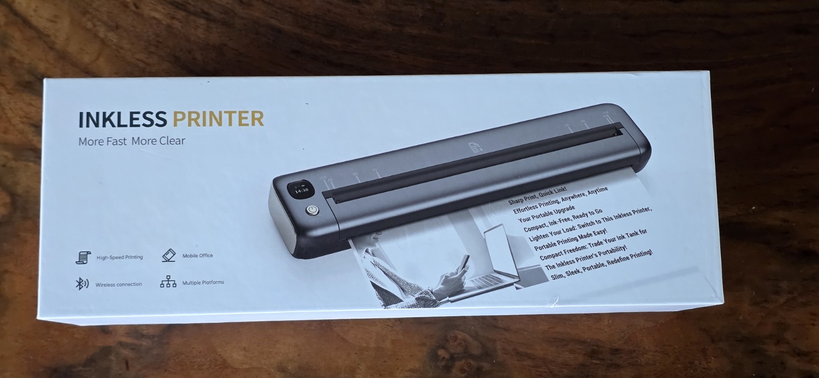 Rongta F81 Portable Thermal Printer Wireless Bluetooth WiFi Inkless + Paper
