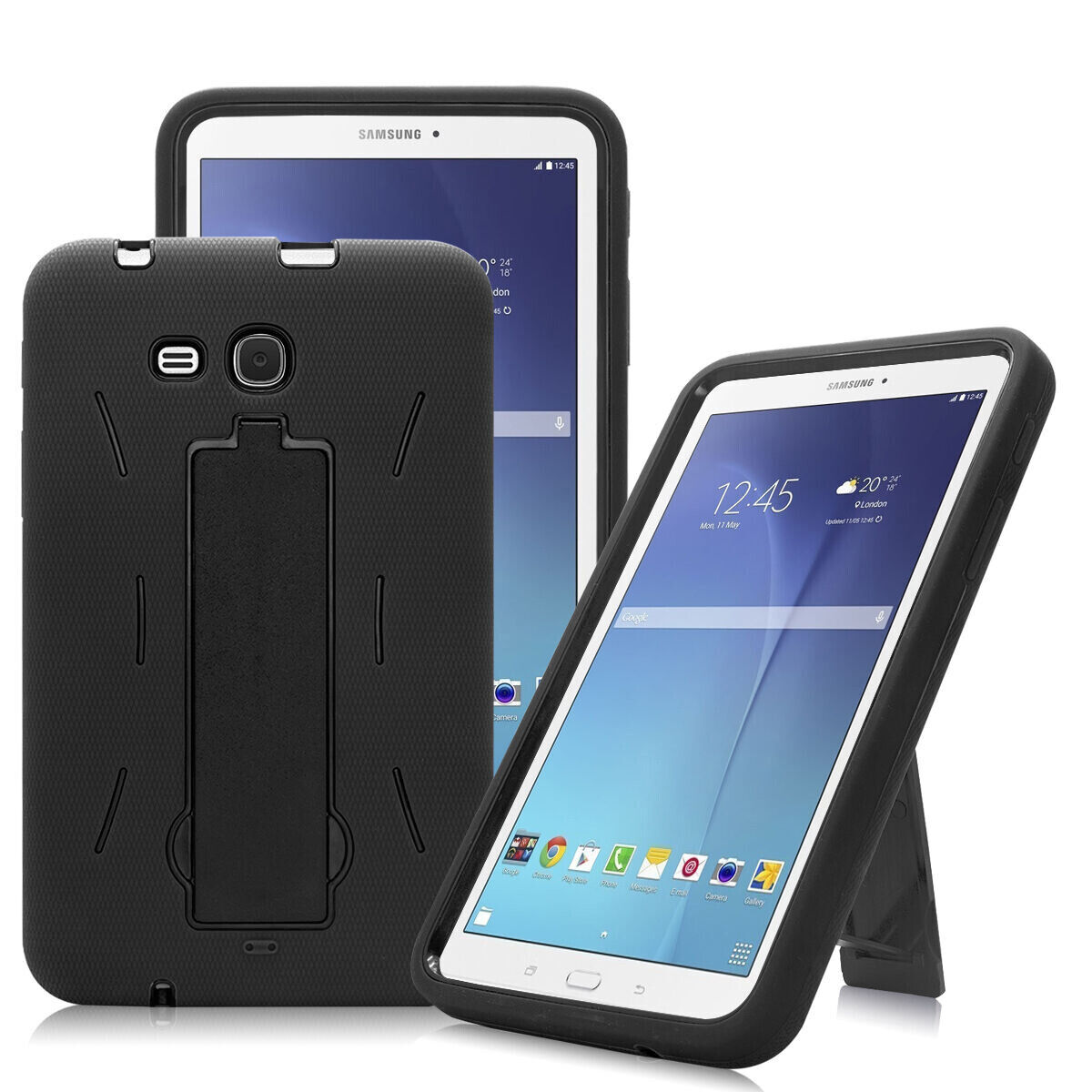 Hybrid Protective Hard Plastic Rubber Case for Samsung Galaxy Tab 3 E Lite 7.0