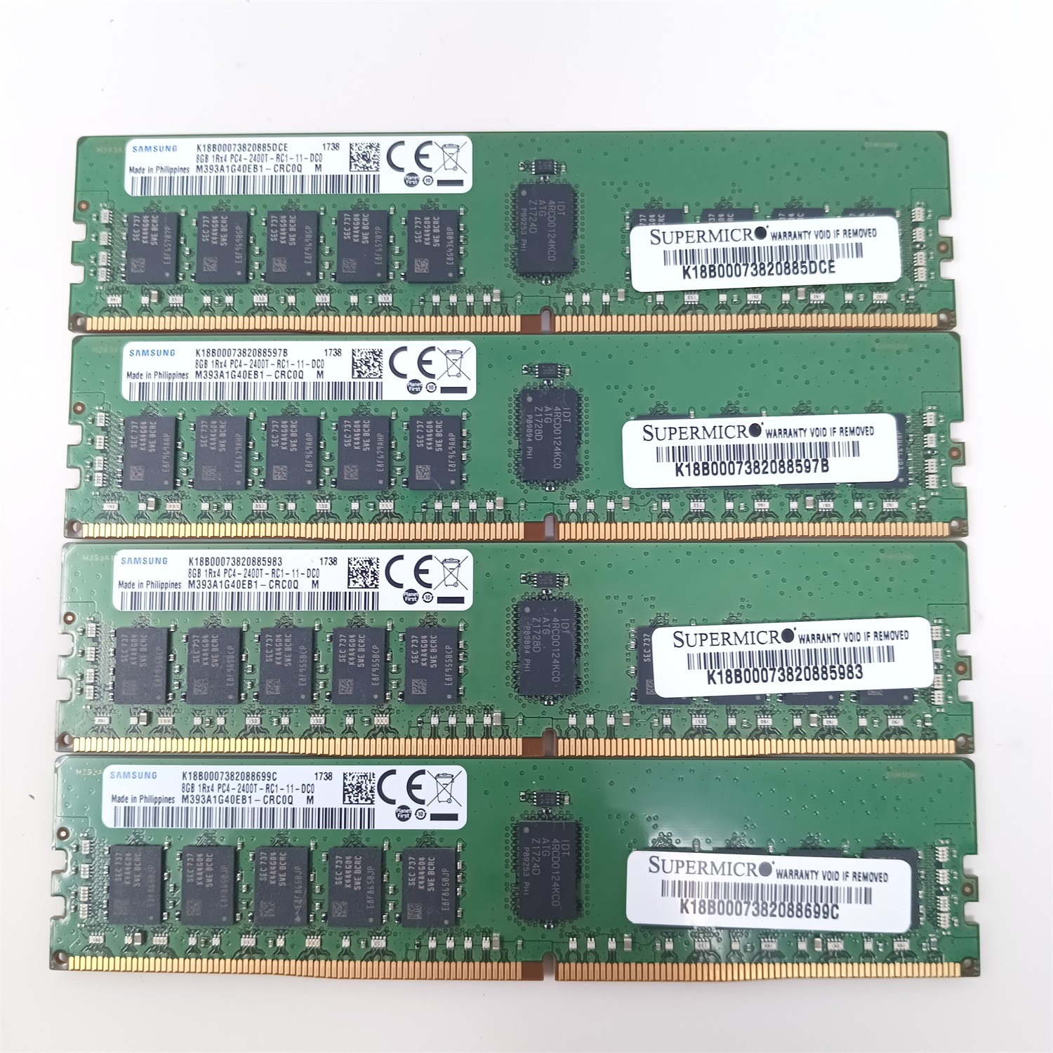 [Lot of 4] 8GB 1Rx4 PC4-2400T RC1-11-DC0 Server RAM M393A1G40EB1-CRC Samsung