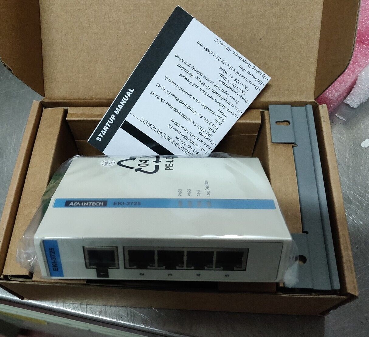 Advantech EKI-3725-AE 5-Port Gigabit Unmanaged Industrial Switch - NEW