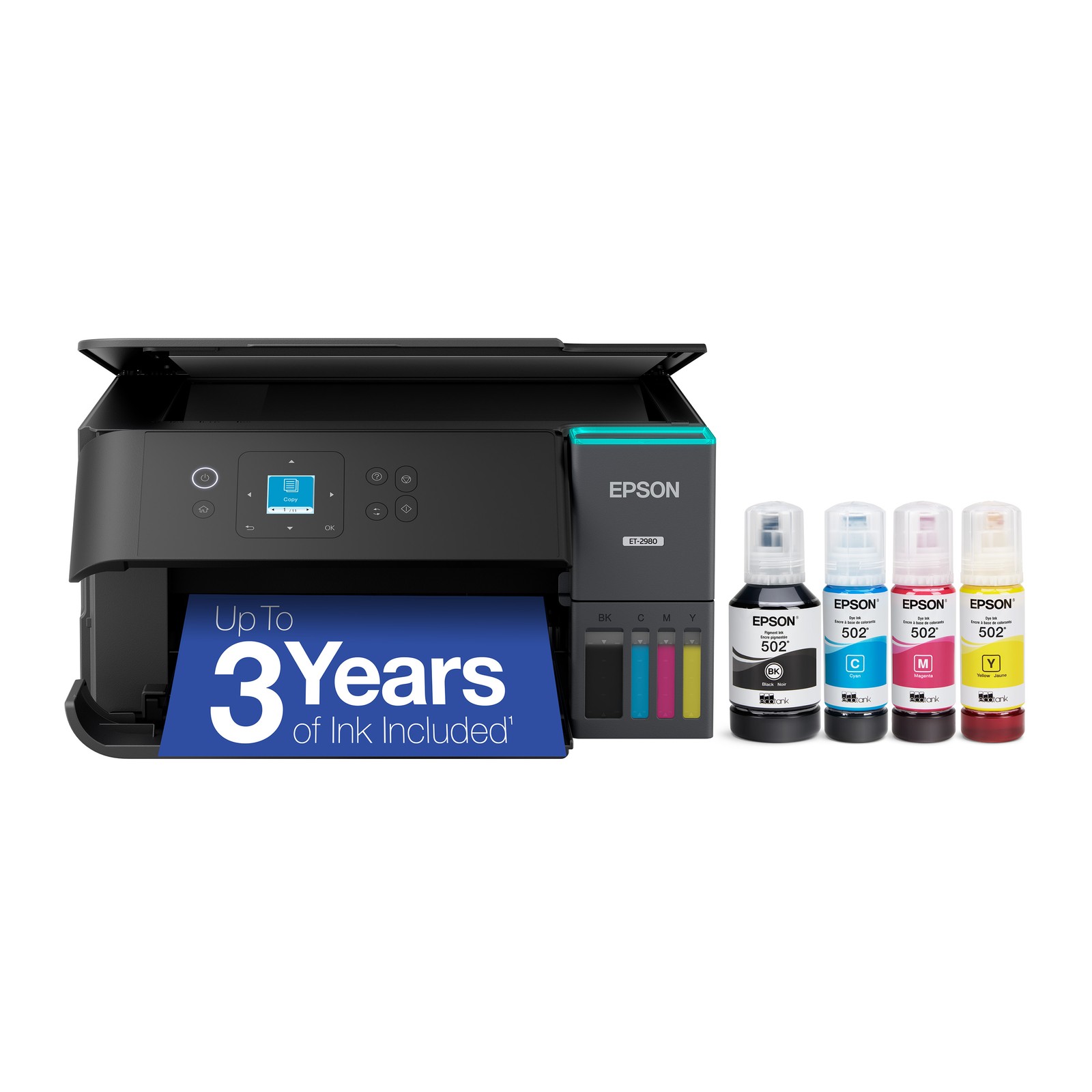 Epson EcoTank ET-2980 Printer - Black- Certified Refurbished