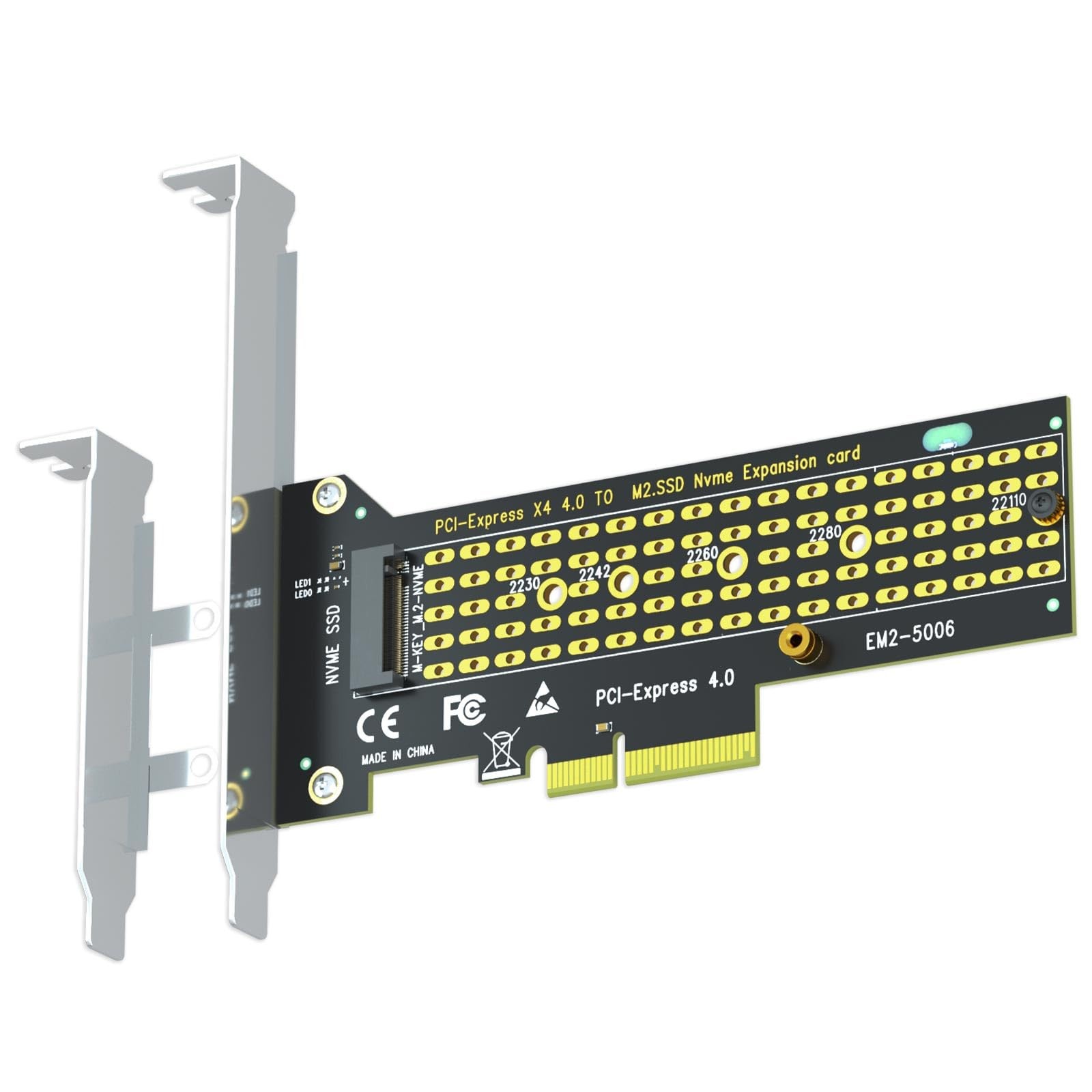 GLOTRENDS PA22110 M.2 NVMe to PCIe 4.0 X4 Adapter for 22110 M.2 NVMe SSD