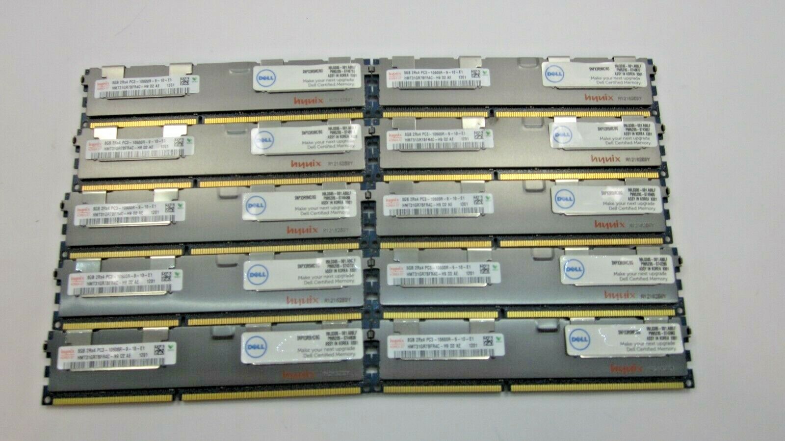 10pcs 80GB Dell 8GB 2Rx4 PC3-10600R HMT31GR7BFR4C-H9 SBPX3r5MC/8G Server RAM 